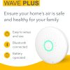 Informational graphic showcasing the features of the Wave Plus air quality monitor.